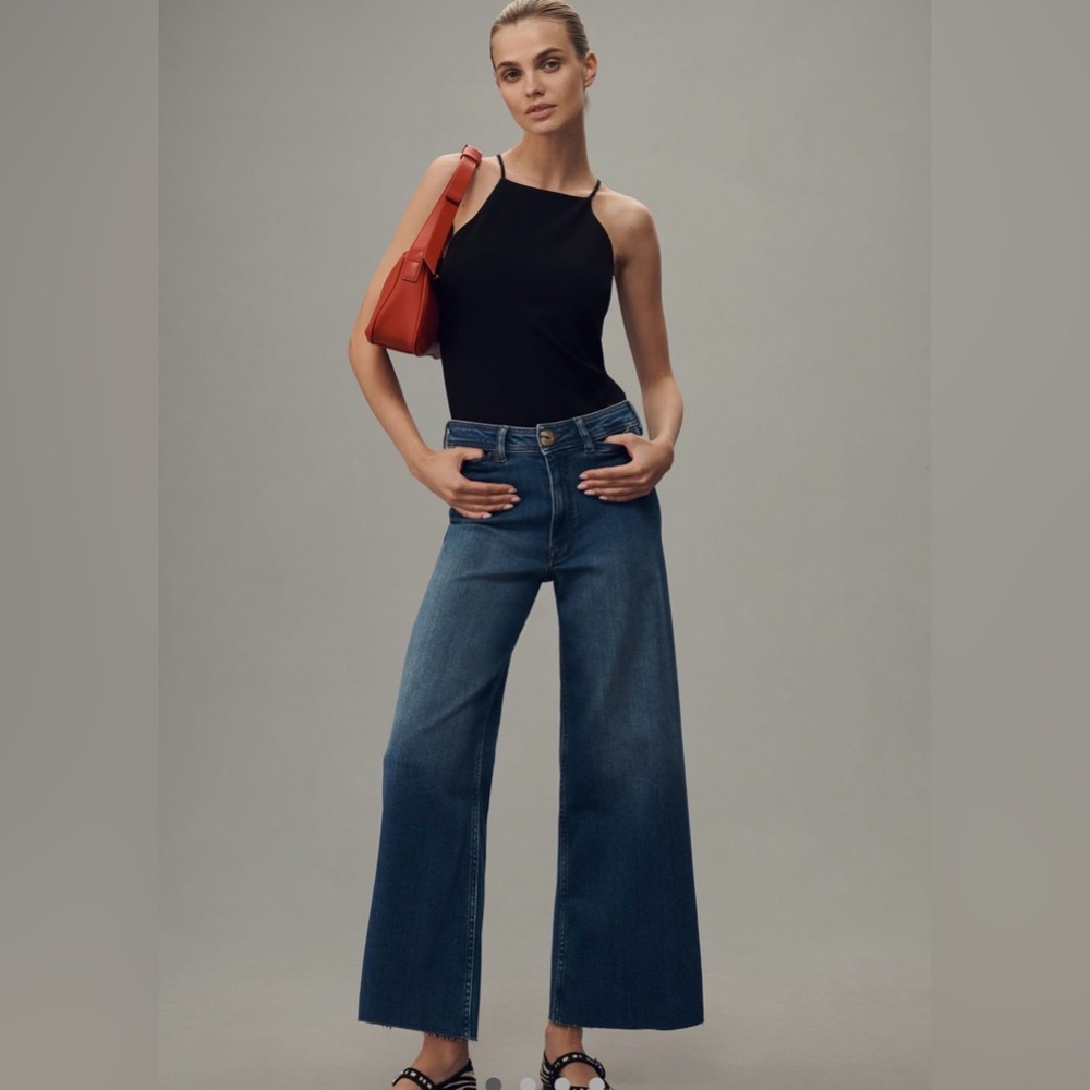 Anthropologie “Maeve” The Ettie High-Rise Crop Wide-Leg Jeans